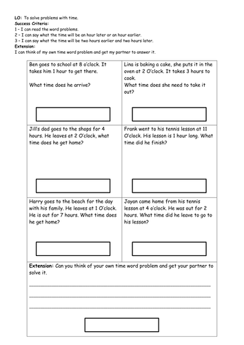 oclock and half past worksheet by christinamargrave teaching