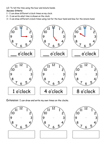 O'Clock and Half past worksheet by Christinamargrave - Teaching ...