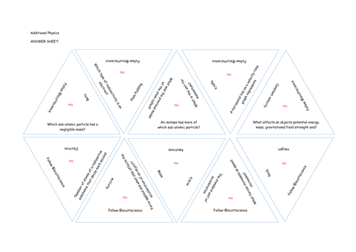 3 GCSE Additional Physics Matching Triangles Games.- SET2