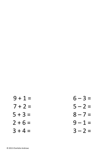 Fun Hand Print Maths Simple Sum Worksheet
