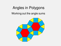 Maths Shape KS3 KS4 Angle Sum of Polygons. Investigation, illustrations