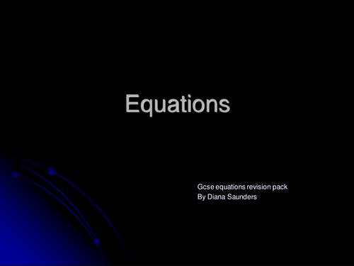 Gcse equation revision