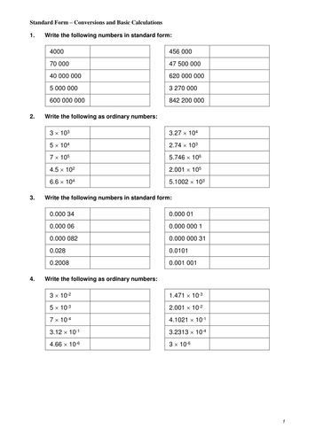 ks3 ks4 multiple resources for teaching standard form presentation