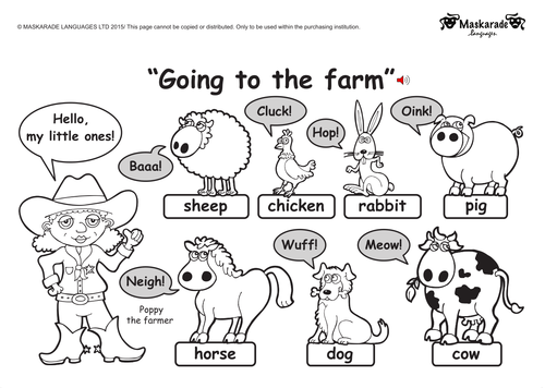 ks1 english level 1 farm and zoo animals by