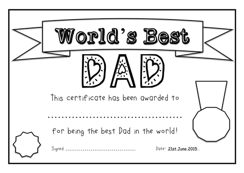 Father S Day 2015 Resources Certificate Templates By