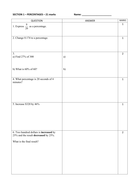 Year 8 Percentage Paper | Teaching Resources