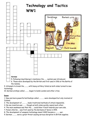 World War One Crossword Pack by sfy773 - Teaching Resources - TES