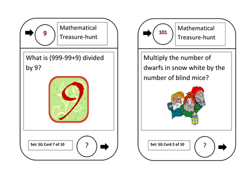 Mathematical Treasure Hunt  Various  Teaching Resources