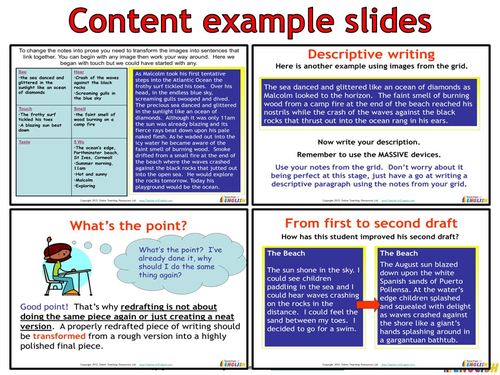 GCSE English Writing Fiction - Descriptive Writing | Teaching Resources