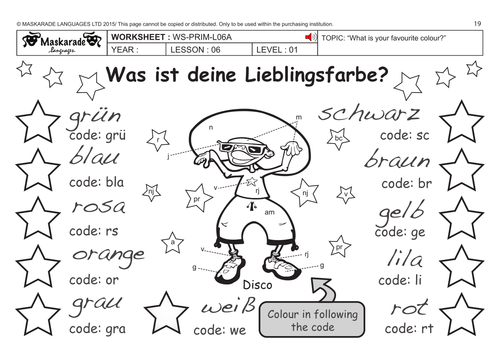 German Ks2 Level 1 Colours Teaching Resources