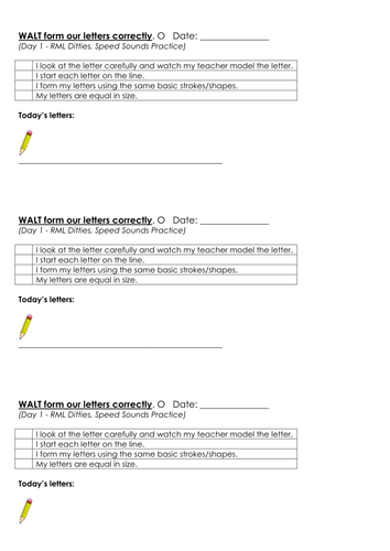 Intervention Sheets for 