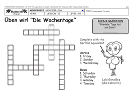 German Ks2 Level 2 Days Of The Week Weather Forecast For The Week Teaching Resources