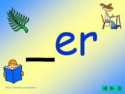 Phase 5: alternative pronunciation of 'er' [a long 'er' sound, as in ...