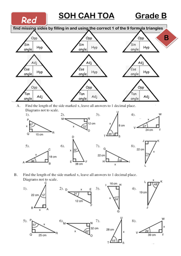 Sohcahtoa Worksheet Doc Thekidsworksheet