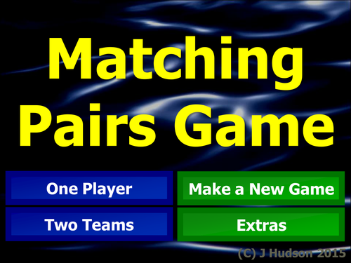 Matching Pairs Interactive Game Creator Teaching Resources