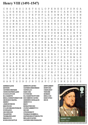 Henry VIII Word Search by sfy773 - Teaching Resources - TES