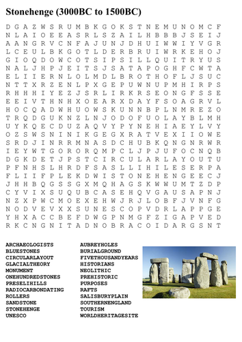 Stonehenge Word Search