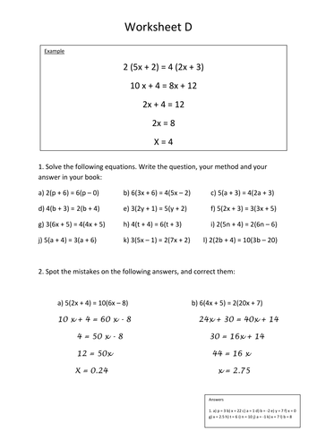Solving Equations | Teaching Resources