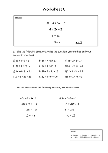 Solving Equations | Teaching Resources