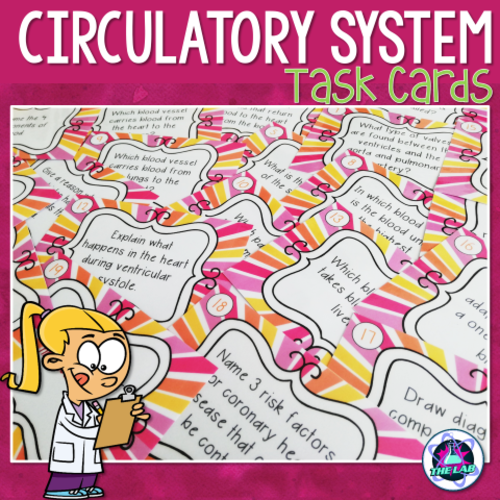 Circulatory System Revision Task Cards (High School)