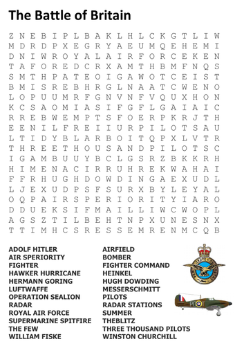 The Battle of Britain Word Search