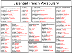 french vocabulary essential