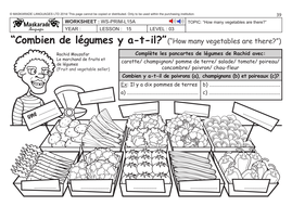 french ks2 level 3 ks3 year 7 at the fruit and vegetables market