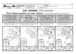 french ks2 level 3 ks3 year 7 the seasons writing a