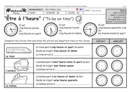 french ks2 level 3 ks3 year 7 being on time transport teaching