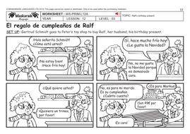 spanish ks2 level 3 ks3 year 7 short story the birthday present