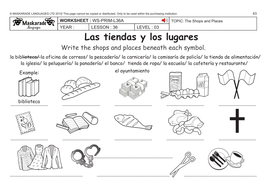 spanish ks2 level 3 ks3 year 7 shops and places teaching resources