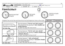 german ks2 level 3 ks3 year 7 being on time