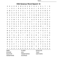 KS3 Science Bumper Fun Wordsearch Megapack. 10 Sets of 10 Included