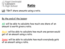 Complete Ratio lessons - Sharing amounts - Singapore Maths by nhardee1 ...