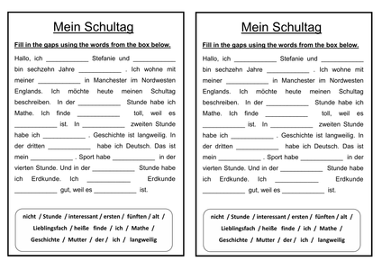 German KS3 Worksheets: School - Die Schule by German Resources - UK ...