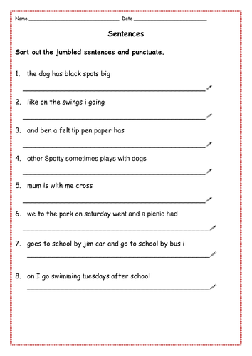 jumbled sentences worksheet grade 6 advance worksheet