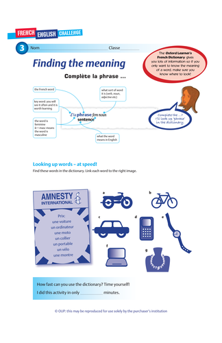 Oxford Learner S French Dictionary Free Resources Teaching Resources