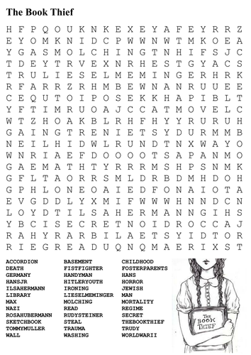 The Book Thief Word Search by sfy773 - UK Teaching ...