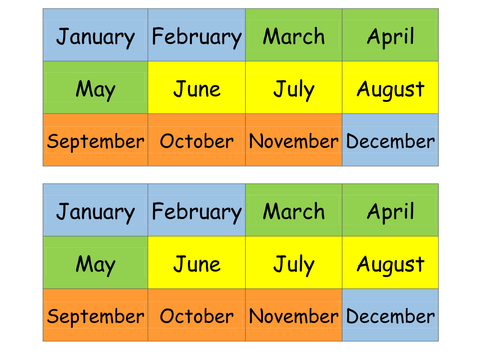 Months of the year | Teaching Resources