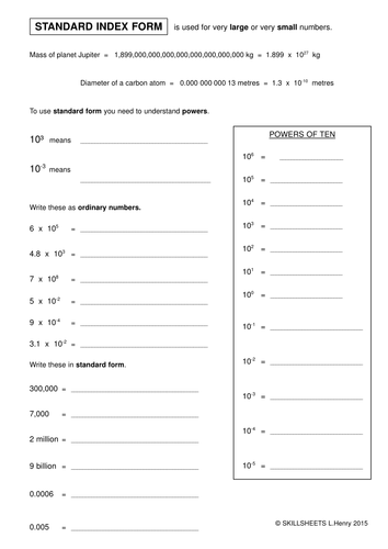 standard-index-form-by-skillsheets-teaching-resources-tes