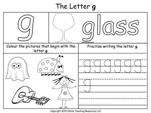 letter worksheets g for pdf preschool Teaching of  Letters Alphabet 24  Pack PowerPoint the