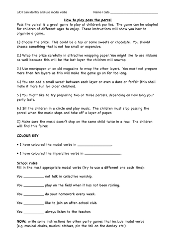 modal verbs in instructions by philshepp teaching resources tes