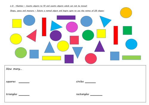 shape counting and recognition worksheet