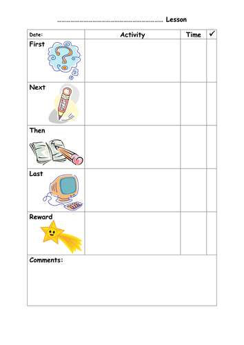 Visual Lesson Plan for SEN