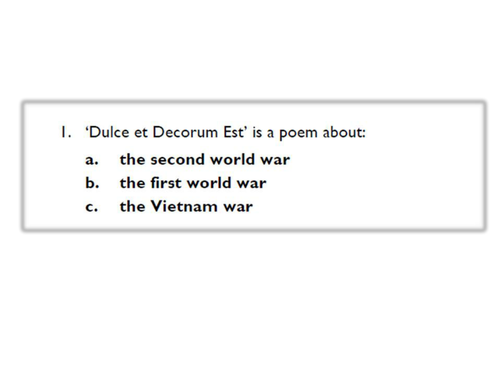 War Poetry KS3