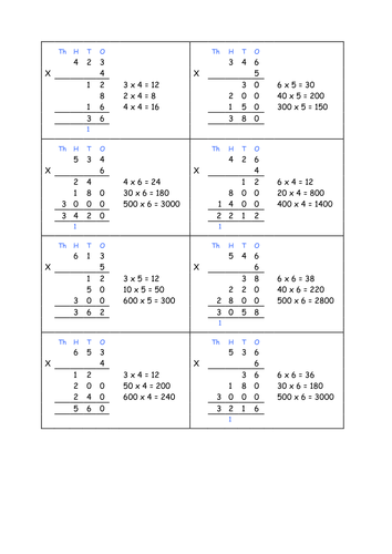 column multiplication problem solving