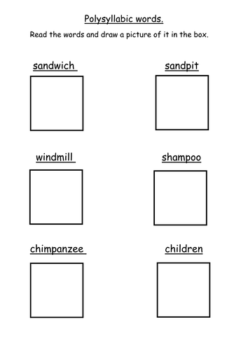 polysyllabic words  - phase 4 phonics