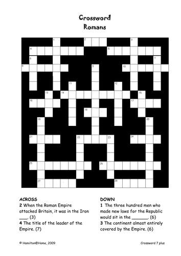 Roman Crossword Teaching Resources