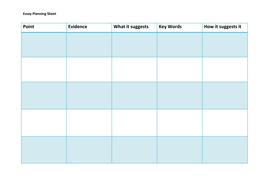 Essay planning sheet example image