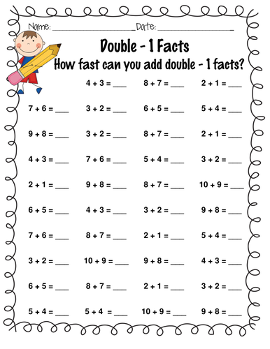 Worksheets Doubles Facts Worksheets 2nd Grade common worksheets doubles worksheet preschool and kindergarten multiplication doubles